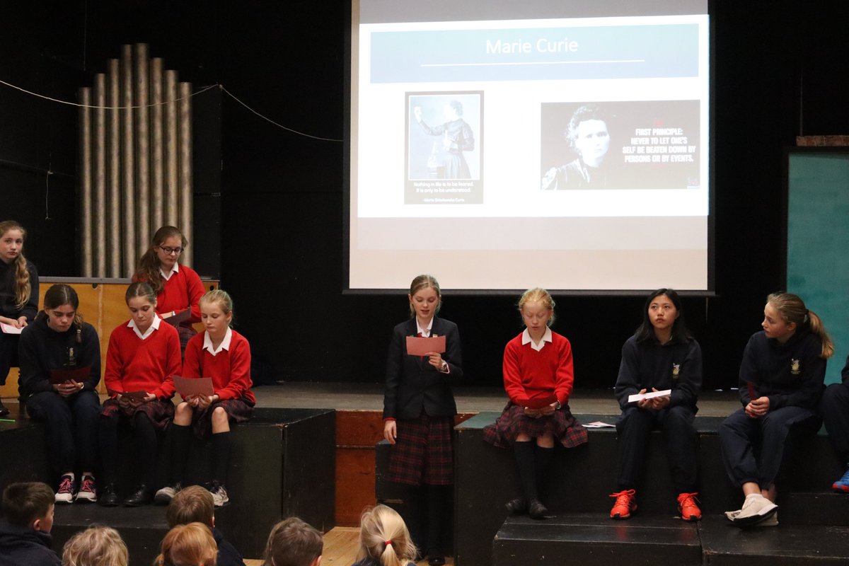 Sedbergh_Prep's tweet photo. Yr 8 girls &amp; Mrs D were in charge of today's assembly celebrating #InternationalWomensDay2022  They spoke about women who've inspired them from many walks of life incl science, medicine, sport, politics &amp; entertainment. Amazing job girls! #ambition #collaboration #responsibility https://t.co/dbOCJOmr3s
