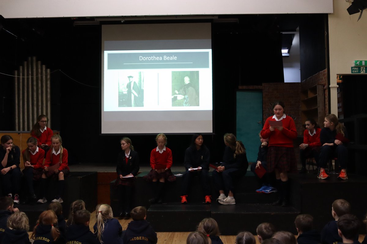 Sedbergh_Prep's tweet photo. Yr 8 girls &amp; Mrs D were in charge of today's assembly celebrating #InternationalWomensDay2022  They spoke about women who've inspired them from many walks of life incl science, medicine, sport, politics &amp; entertainment. Amazing job girls! #ambition #collaboration #responsibility https://t.co/dbOCJOmr3s