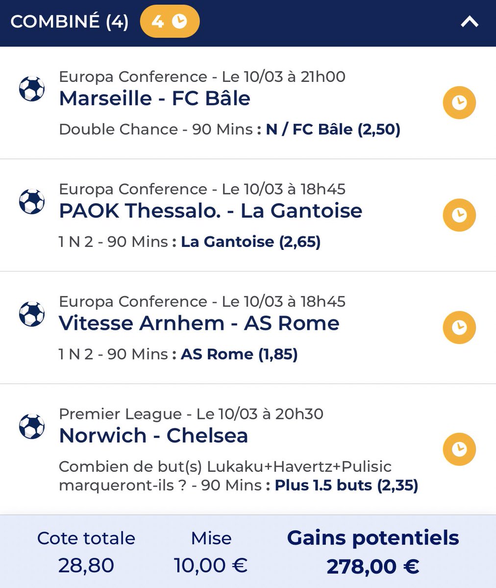 polopronos7's tweet photo. 2ème et dernier bet du jour ! 

Beaucoup plus compliqué, beaucoup plus risqué mais c’est aussi le but des freebets !

Bâle peut tenir un Marseille en dent de scie ces derniers temps, Norwich a prit 15 buts sur les 5 derniers matchs et La Gantoise et Rome sur une belle dynamique ! https://t.co/PT2NSBrWg1