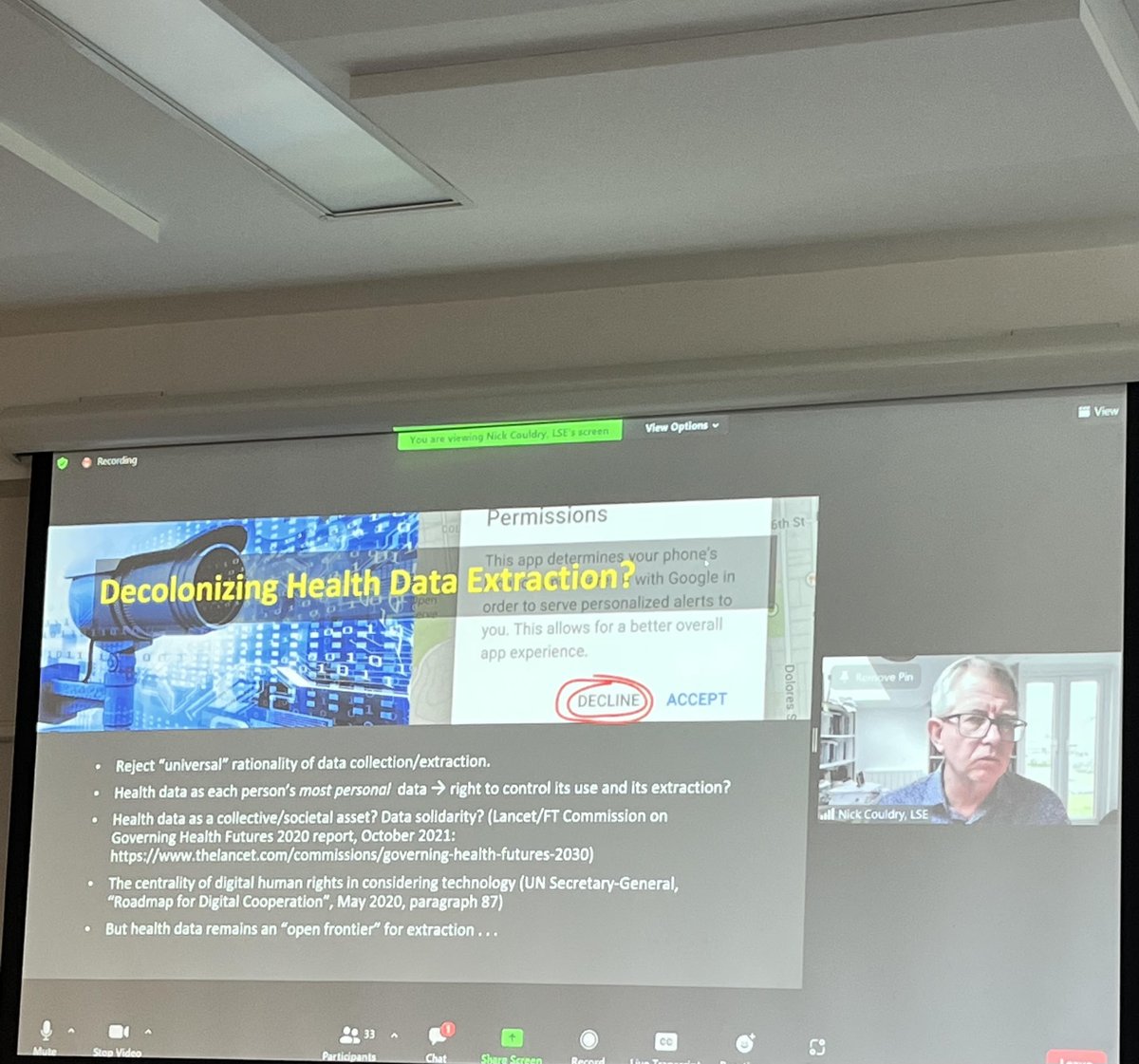 LSEGlobalHealth's tweet photo. "We should challenge the idea that health data can naturally somehow fall in the hands of big corporations" -@couldrynick on decolonizing health data extraction at on #digitalhealthandrights
@LSEHealthPolicy @STOPAIDS @MediaLSE https://t.co/ECS1MCFtqu