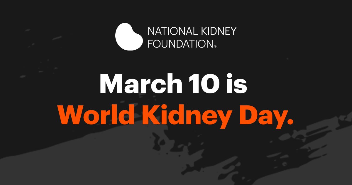 nkf's tweet photo. Today, on #WorldKidneyDay, we honor the loved ones no longer with us, the survivors, people who are going through their kidney disease journeys, and those who care for them – in every community across the country. https://t.co/ODA5qbSnJ1