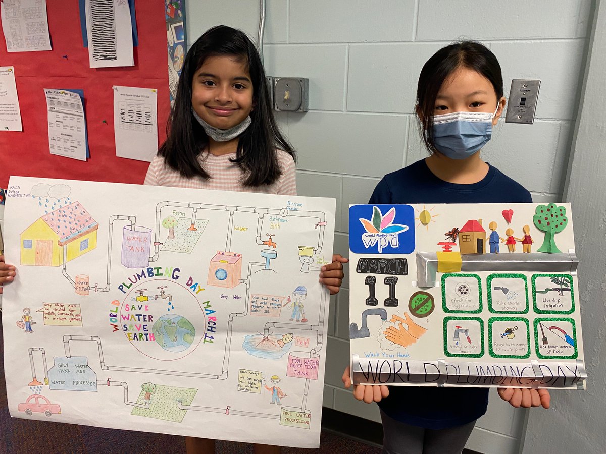 Congratulations to 2 of our students who won BIG in the World Plumbing Day poster contest.