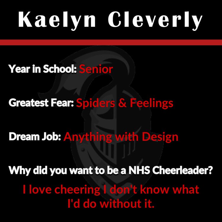 NRidgeCheer's tweet photo. Cheerleader of the week: Kaelyn Cleverly https://t.co/cLVqG8Xcak