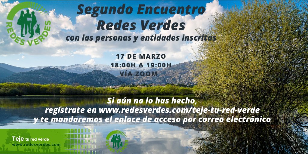 Activate_ODS's tweet photo. 2º Encuentro @redes_verdes, dirigido a la #ComunidadUniversitaria @UAM_Madrid #Vecinxs #Asociaciones #CentrosEscolares #Ayuntamientos #empresas...de la #SierradeMadrid
🗓 #17marzo 18h, vía Zoom
Regístrate en https://t.co/7XhijOPI19
#ConvocatoriaMADS #TejeTuRedVerde #ODS #Madrid https://t.co/pvdpGEfPo9