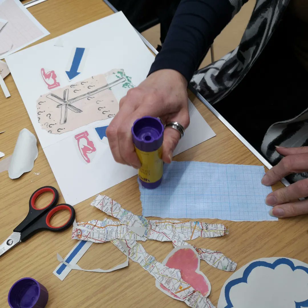 MyNextChapter2's tweet photo. One of those days when you know that you are absolutely in the right place, doing the right thing for the right reasons @Jeanmcewan @theleapBD @amandasmethurst @CPPnetwork @MtGstudios @bradford2025 #peerlearningnetwork peers reflecting, thinking, learning creatively together. https://t.co/GYxKVHZ1LN