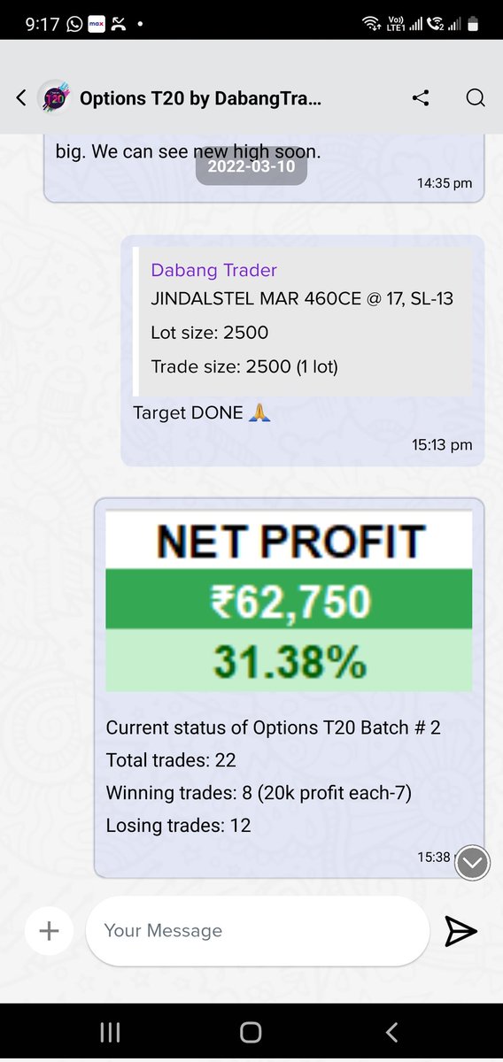 DabangTrader's tweet photo. #OptionsT20 Batch # 2 update: https://t.co/f5CvvQEl2i