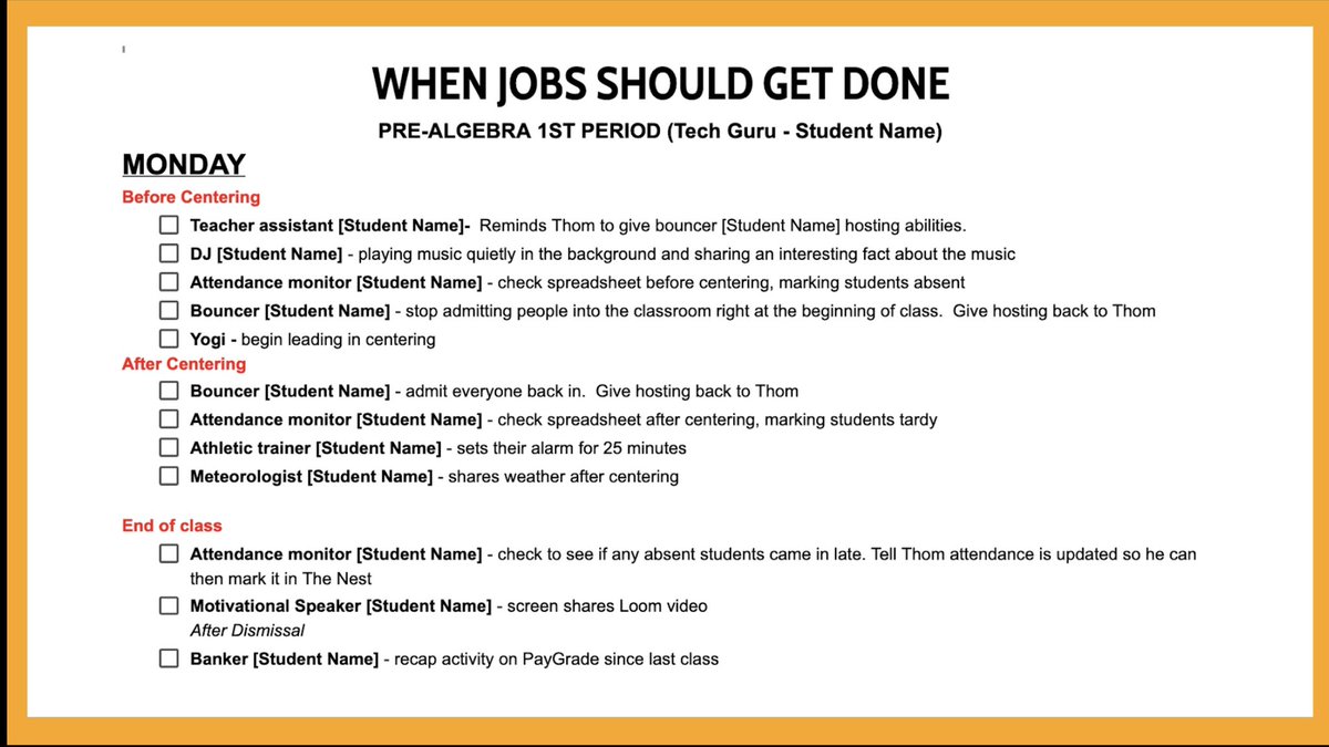 cwhinsch's tweet photo. Remember how excited you were to be the line leader or to be the class messenger?  My how times have changed. Giving 21st Century students 21 Century classroom jobs just makes sense. Thanks  @GibsonEdu for sharing.  #SXSWEDU #SXSW2022 https://t.co/qHiPv5p8Tk https://t.co/IgwJE2jv39