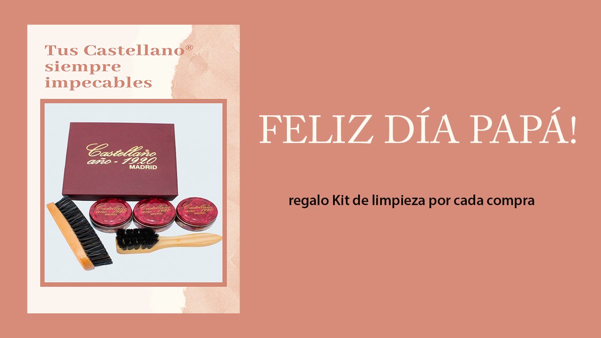 Castellano1920M's tweet photo. 🎁 Kit de limpieza Gratis - https://t.co/ogvLaNEHgo

FELIZ DÍA DEL PADRE! https://t.co/TazVZyV47Y
