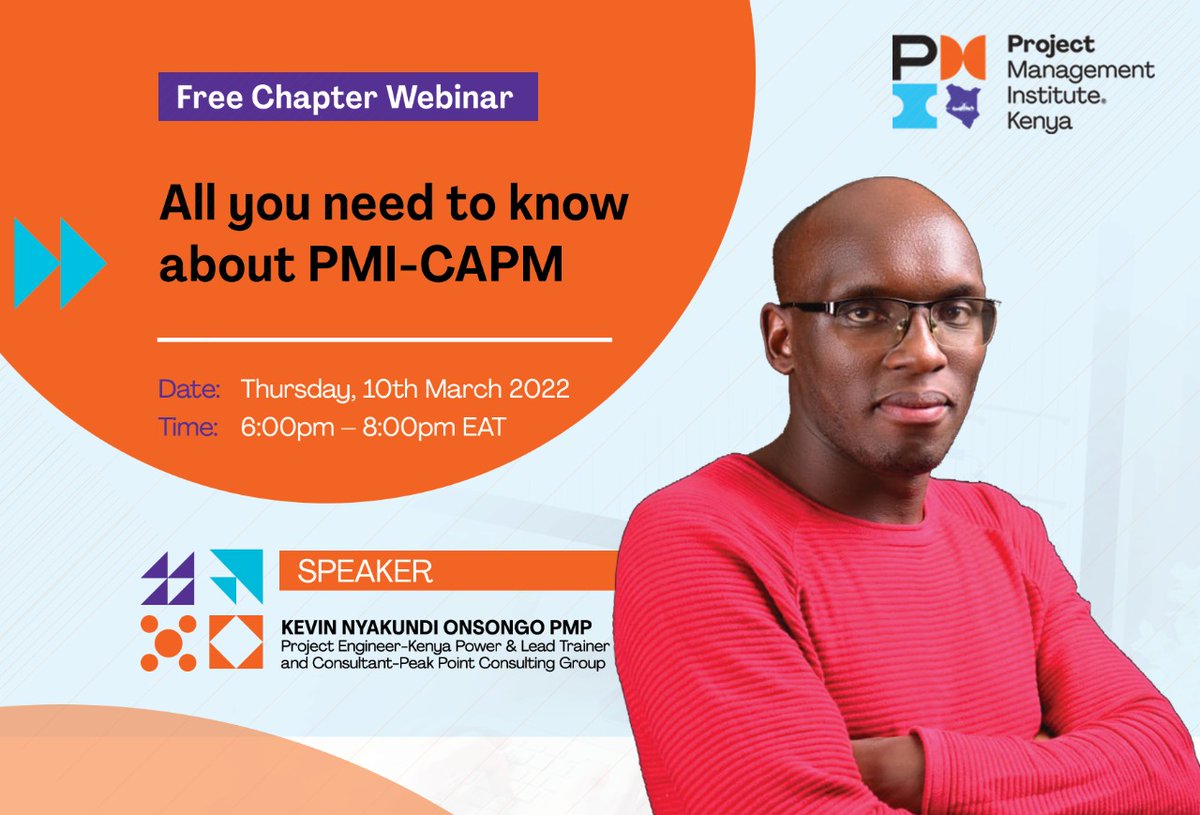 PeakPointGroup's tweet photo. Join Kevin Nyakudi and @PmiKenya this evening for a conversation on @PMInstitute's #CAPM certification. https://t.co/zb4XCXmwdt #projectmanagement https://t.co/SFOyHZJiQQ