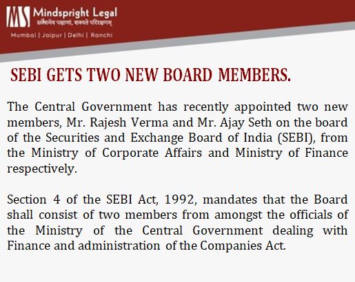 mindspright's tweet photo. SEBI gets two new Board Members.

#sebi #boardmember #mslupdates #mindsprightlegal #stockmarket #msl #newmember https://t.co/h30LvQjAcb