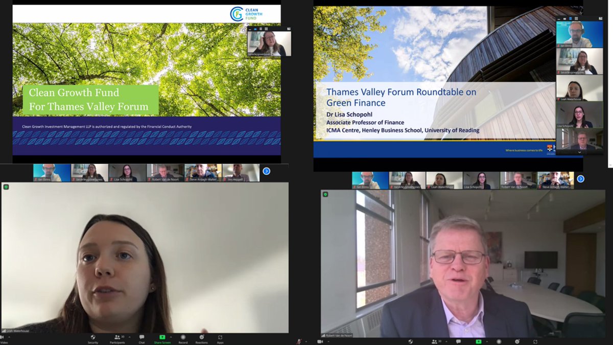 Our Environment group met today on Green Finance.

Thanks to chair <a href="/vandenoort/">Robert Van de Noort</a> &amp; presenters Lisa Schopohl <a href="/icmacentre/">ICMA Centre</a> Leah Waterhouse <a href="/NatWestGroup/">NatWest Group</a> <a href="/GowerJones/">Beverley Gower-Jones</a> <a href="/CleanGrowthFund/">CleanGrowthFund</a>

We had over 30 guests from across businesses, Local Authorities and environmental bodies in the region