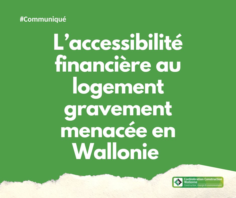 #Communiqué du 10 mars 2022 | L’accessibilité financière au logement gravement menacée en Wallonie. Plus d'info en lisant le communiqué 👉 confederationconstruction.be/Portals/28/202…