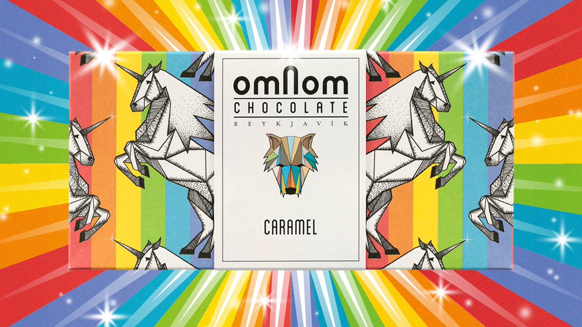 omnomchocolate's tweet photo. Our most popular bar ever is back! 🤩 Made with 50% cocoa beans from Nicaragua and chocolate-coated caramel on top 🍫 This bar is fit for any queen - or unicorn 🦄 https://t.co/Y2WBNW0Idh 🏳️‍🌈 #Iceland #chocolate #beantobar https://t.co/JcHWAucoLs