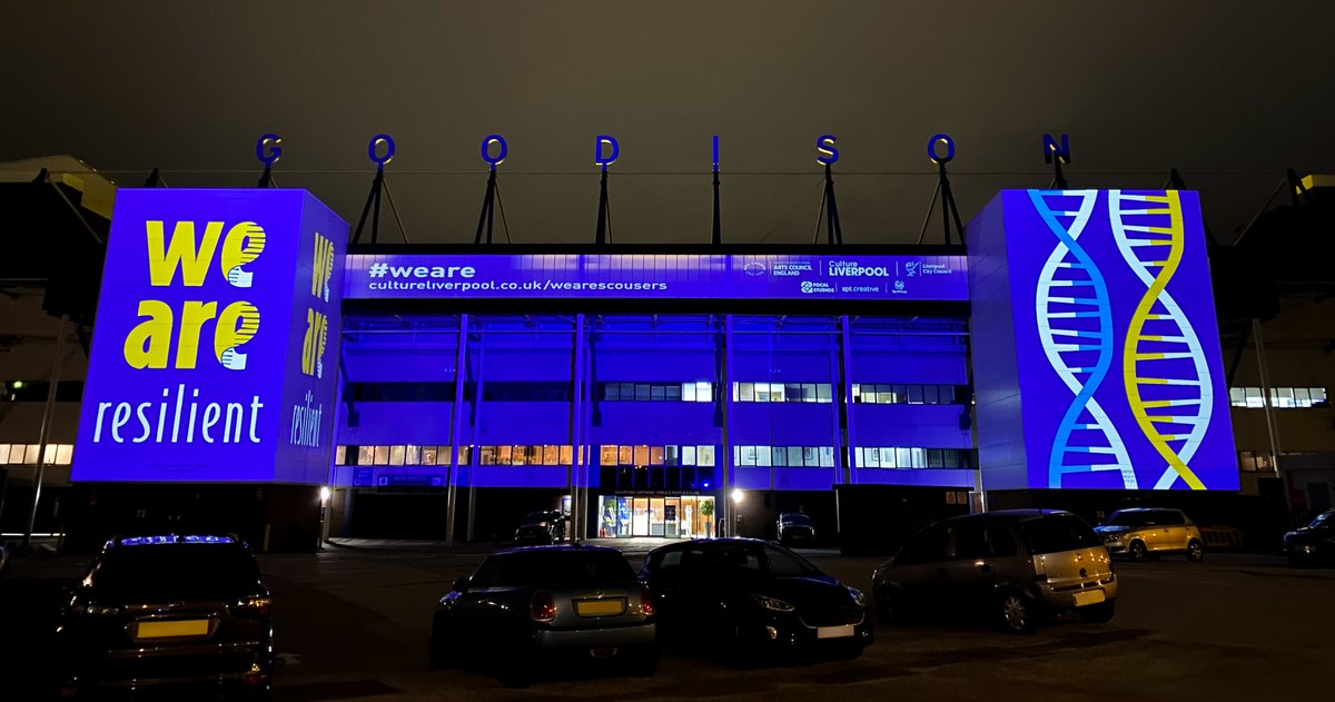 FocalStudiosLtd's tweet image. Last night we had the pleasure of lighting up @Everton  in their famous blue as part of @CultureLPool's Visible Virals Campaign. 

They are truly the people's club and are so supportive of the project and the impact covid has had in their communities. ✨

#weare #wearescousers