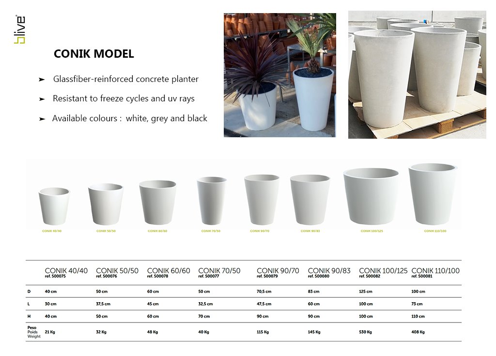 BliveOutdoor's tweet photo. 👉 Conical shape for #outdoors. You can choose from 8 sizes ! 😃
📝 Prices or information: geral@blive.pt

#fiberpot #glassfiber #cementpot #macetaexterior #floreirabetao #macetacemento #mobiliarioexterior #mobiliariojardin #mobilierjardin #mobiliariojardim #decoracaoexterior https://t.co/u1bn4OMESw