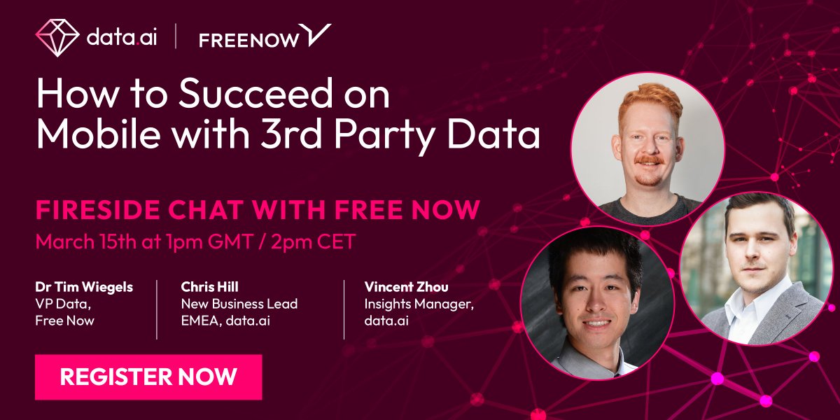 SensorTower's tweet photo. Join us on Tuesday, 3/15 at 1pm GMT / 2 pm CET for an exclusive fireside chat with @FreeNow_UK: https://t.co/z3D2DHyoqD

Dr. Tim Wiegels, VP Data at FREE NOW, will join our experts in a discussion on how to best use 3rd party data to succeed on #mobile.

#webinar #mobileapps https://t.co/nDPnbNbklJ