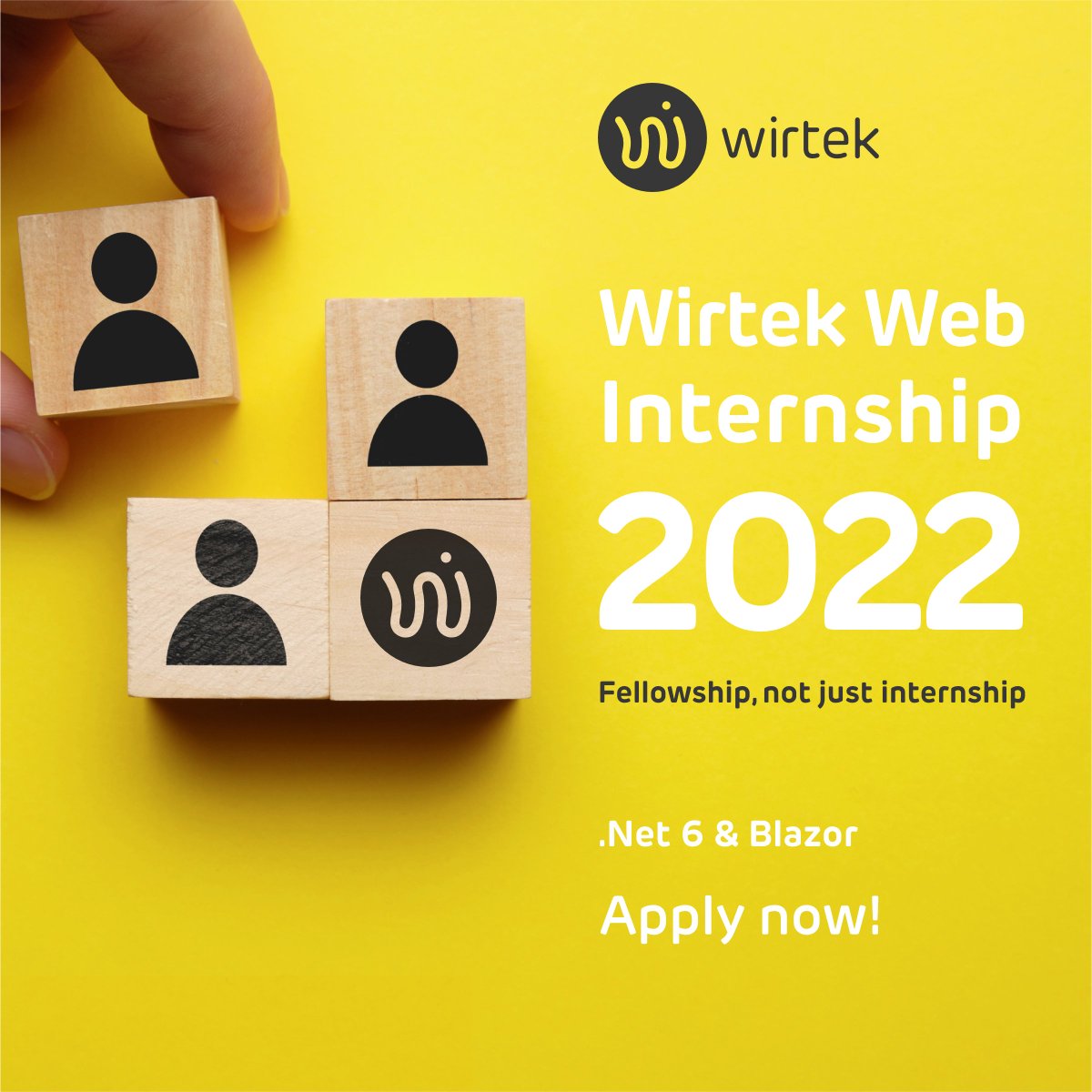 Wirtek_team's tweet photo. Applications for our 2022 Web Internship are now open! You will have the chance to experience a true fellowship experience where you will be able to learn, laugh, and develop together with a group of highly skilled mentors.

Apply here today: https://t.co/VPg6XO3nCn https://t.co/d2AlUn2o4v