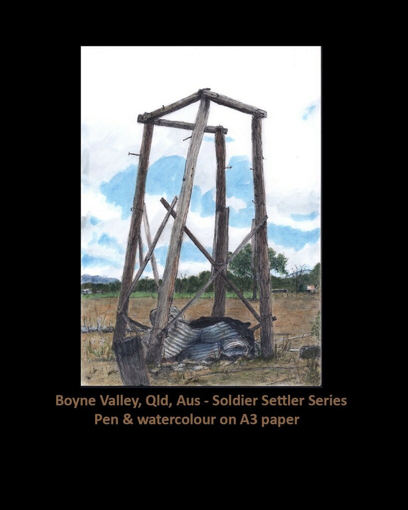 AnneHuthArtist's tweet photo. oyne Valley, Qld , Aus. Centenary celebrations to be held at Ubobo over the ANZAC Day long weekend, 2022.

#annehuth #penandwatercolour #australianartist #soldiersettlement #boynevalleyqld https://t.co/j9J2PYf0LG https://t.co/8trvB2oFAE