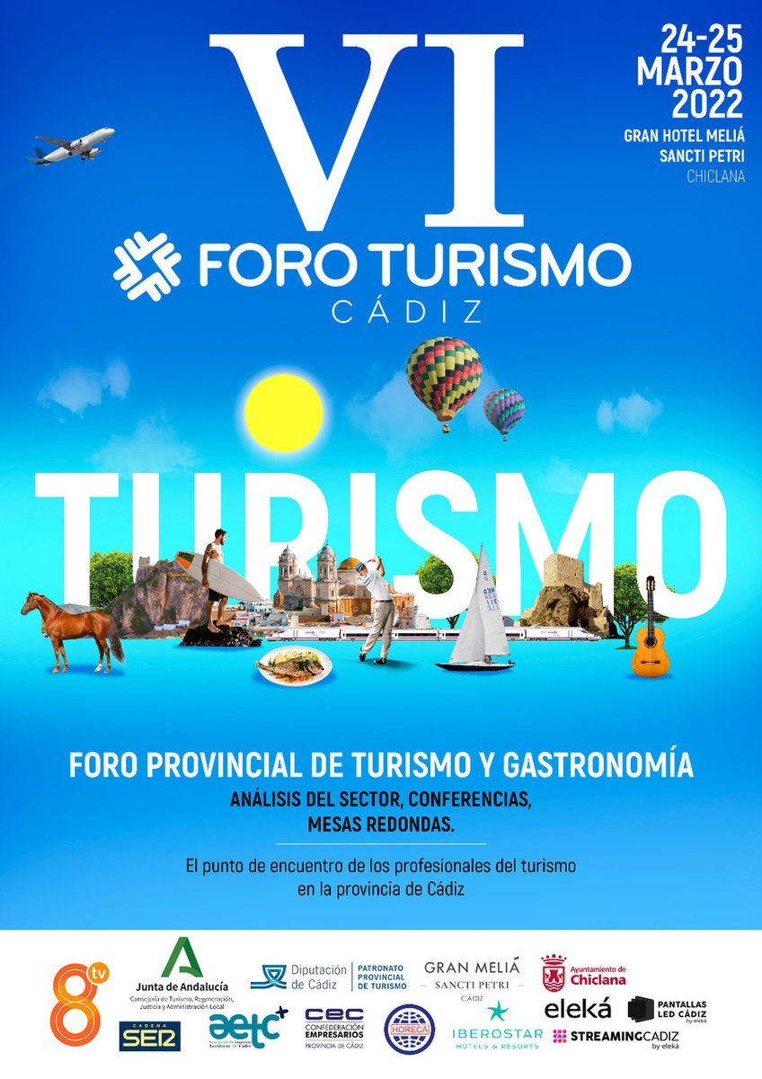 ¡Atentos profesionales del #Turismo ! 24 y 25 de marzo <a href="/TurismoForo/">Foro Turismo Cádiz</a> en el Gran Hotel Meliá Sancti Petri, Chiclana. Evento en el que la <a href="/AETCadiz/">AETC</a> participa organizando Mesa Redonda, el viernes 25 a las 12:15, donde os descubriremos la cara verde de la provincia.

¡Te esperamos!