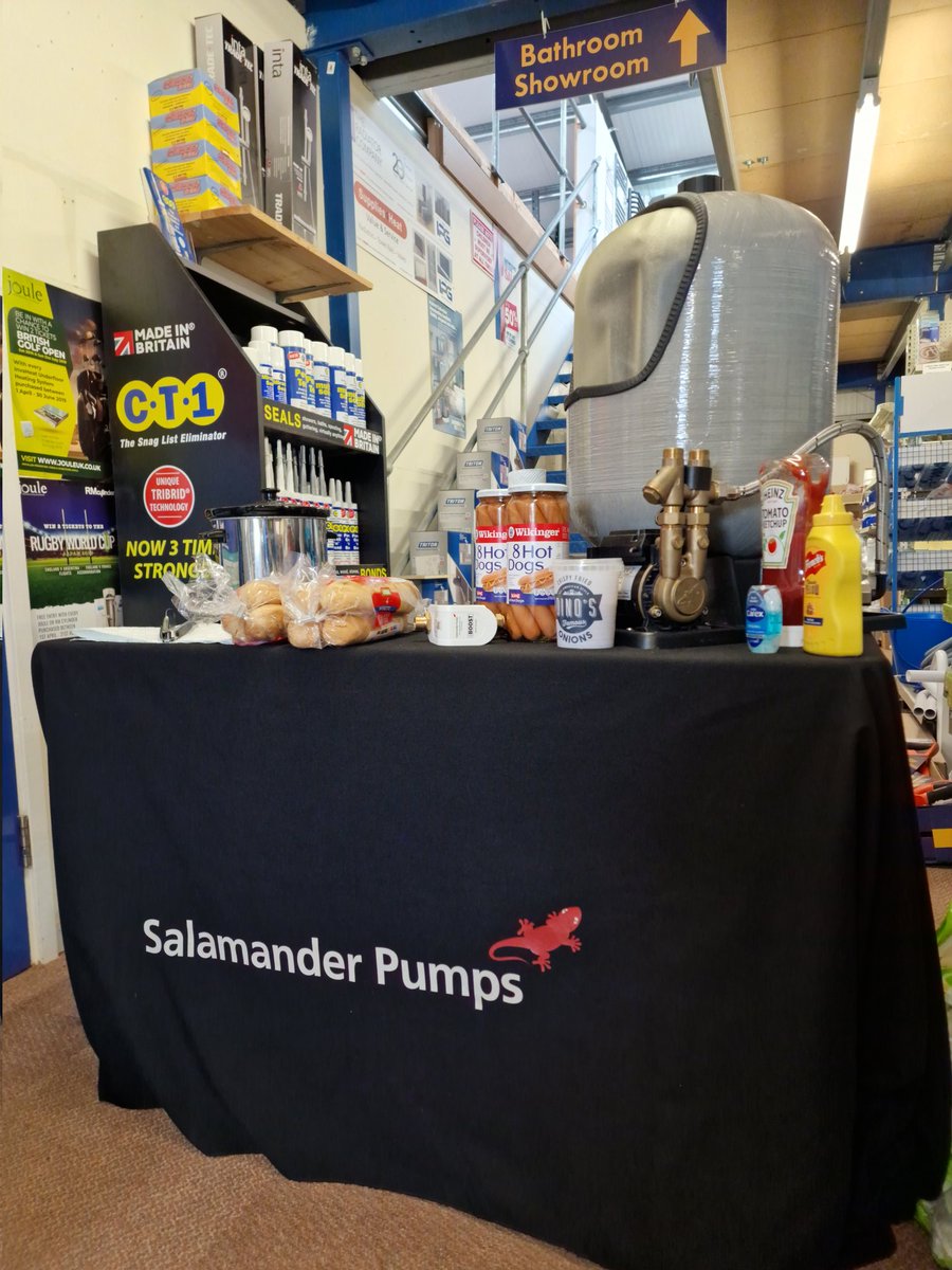 Salamander_Sean's tweet photo. The MARCH MEGA MAINSBOOSTER MONTH continues this lunchtime at @PremierPlumbin1 #Wells Martin and his team are waiting! Pop along and learn all about the @salamanderpumps #MainsBooster #Solutions #SaladAndAmanda #HotDogAGoGo https://t.co/mMRn0BIPGM
