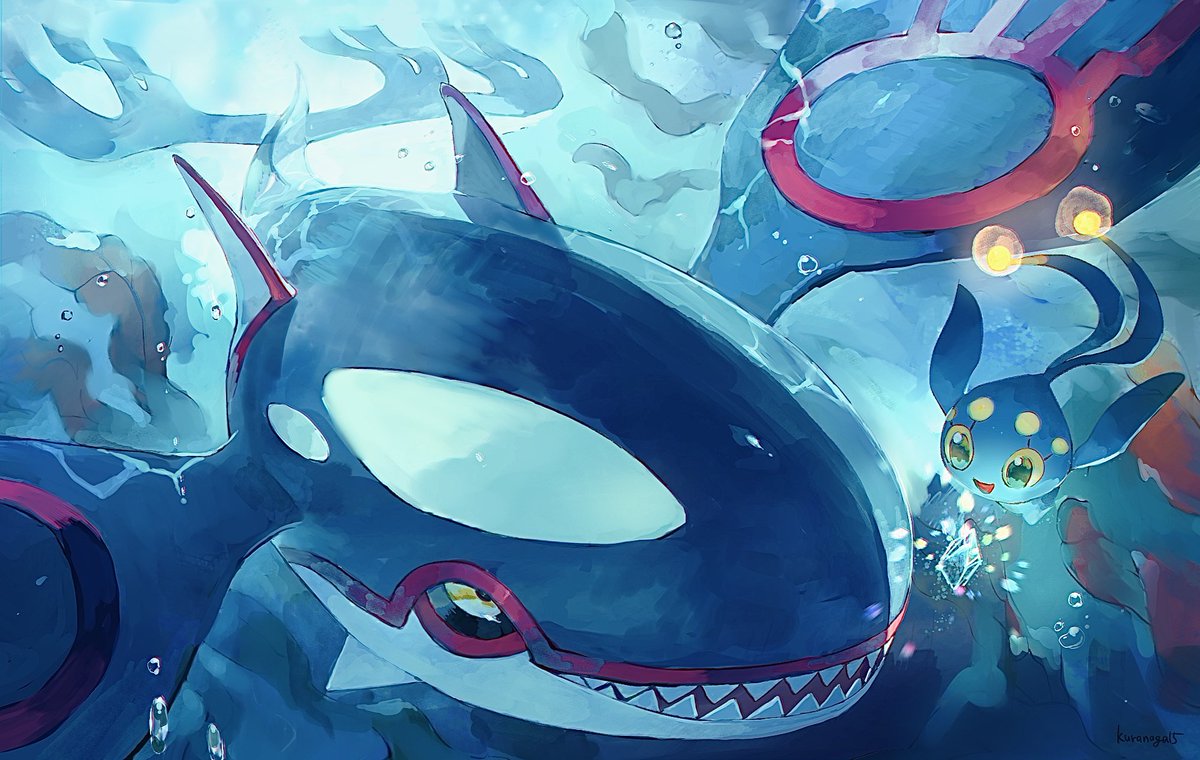 pokemon (creature) no humans underwater bubble teeth open mouth sharp teeth  illustration images