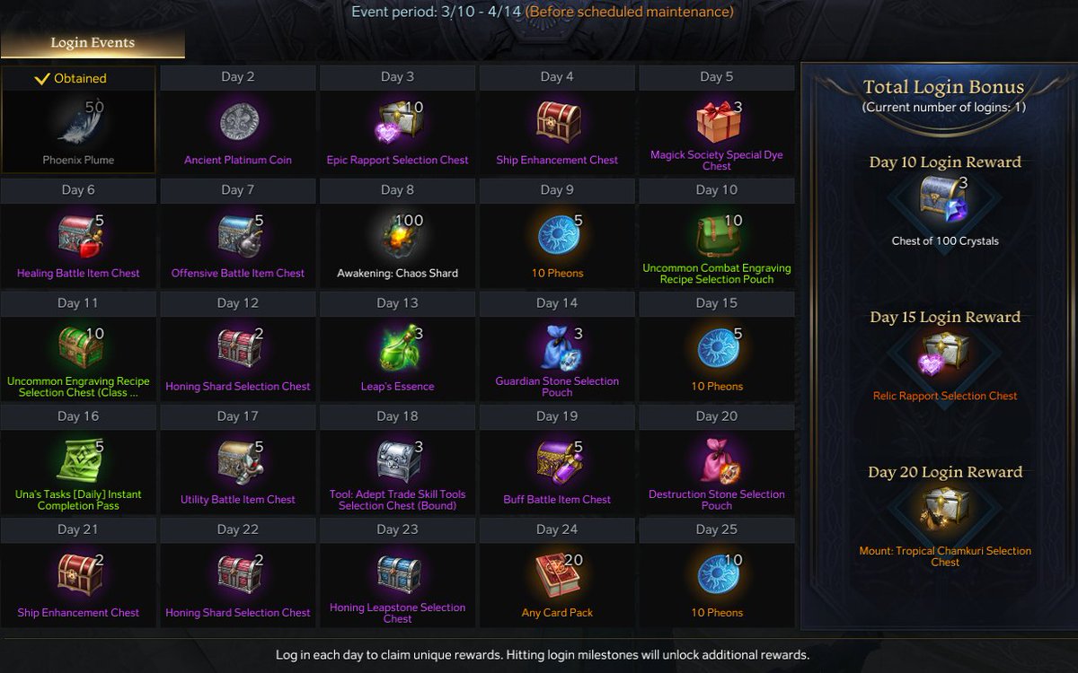 Danval255's tweet photo. @playlostark the SA server login rewards are the same as last month https://t.co/Zf1UHoXaQy