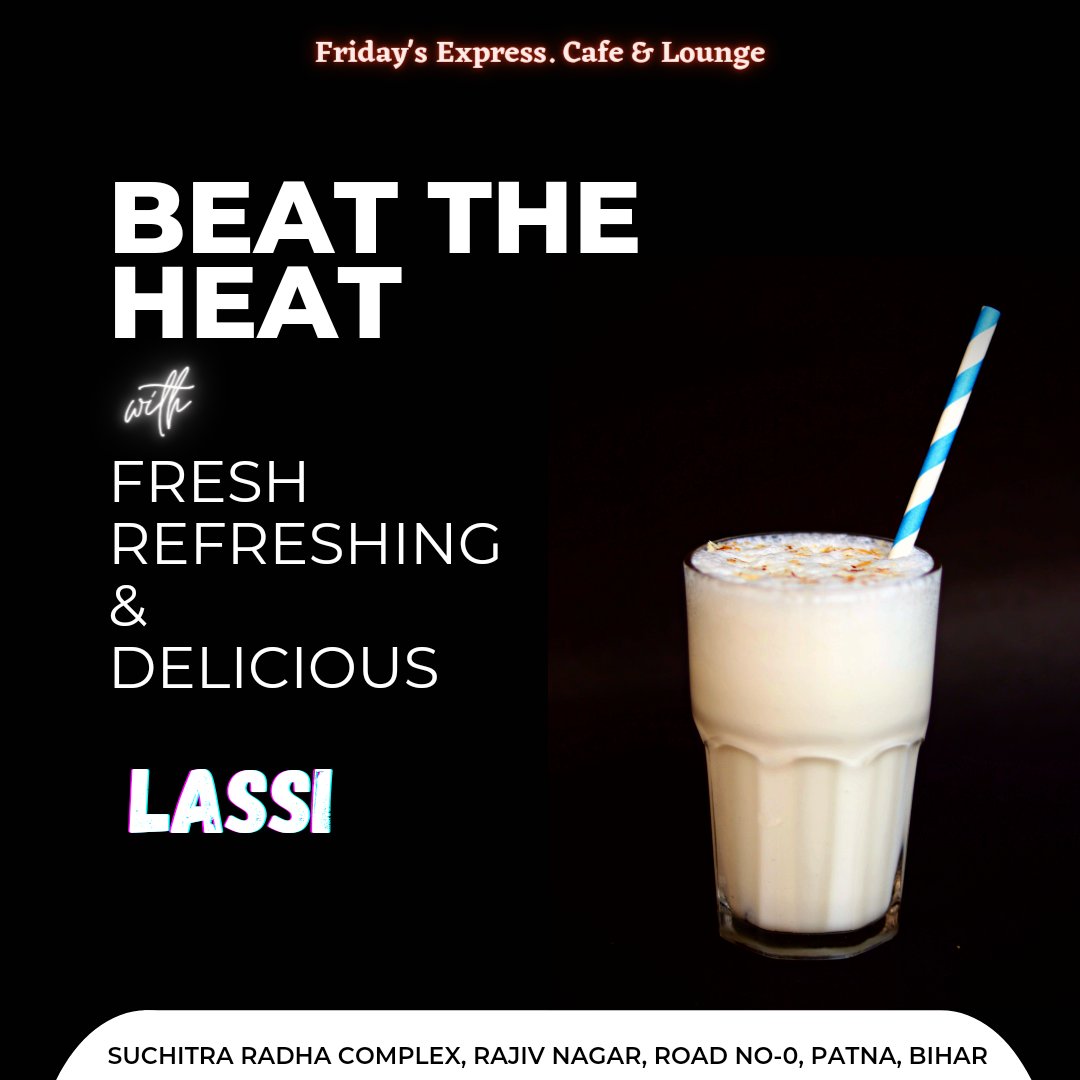 Fridays_express's tweet photo. Bringing the authentic Lassi for your healthy and happy summer season.
@fridays_express 

#Lassi #Banaras #Dahi #Sweet #Salty #Refreshing #Summer #Spring #Foodies #Foods #FoodLover #FoodZone #Cravings #Lovely #Lavish #Fresh #People #Family https://t.co/hBi3oJA6Ob