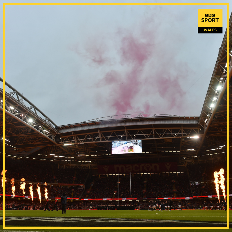 BBCSportWales's tweet photo. The match is set to be Wales' lowest home Six Nations crowd against France since the Principality Stadium was built in 1999 🏉