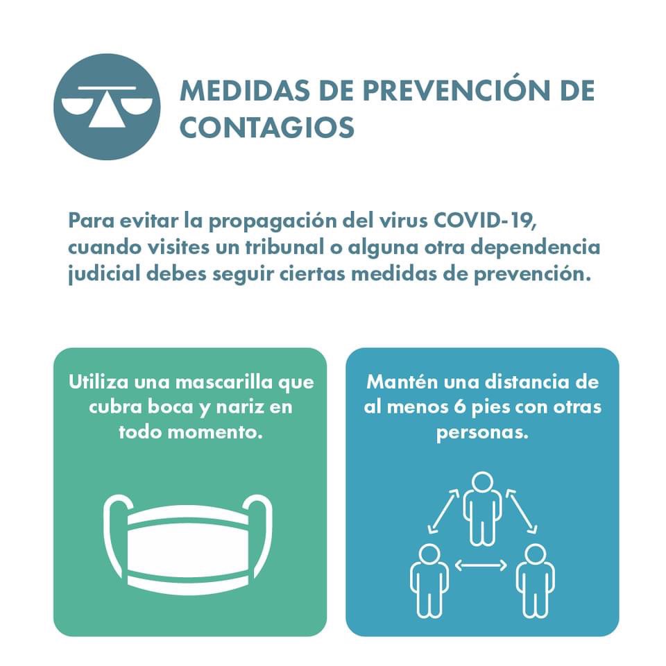 poderjudicialpr's tweet image. Como parte de los esfuerzos para disminuir los contagios con el virus COVID-19, el mandato del uso de mascarilla, distanciamiento fisico y limpieza de manos continúa en vigor dentro de las instalaciones del Poder Judicial.