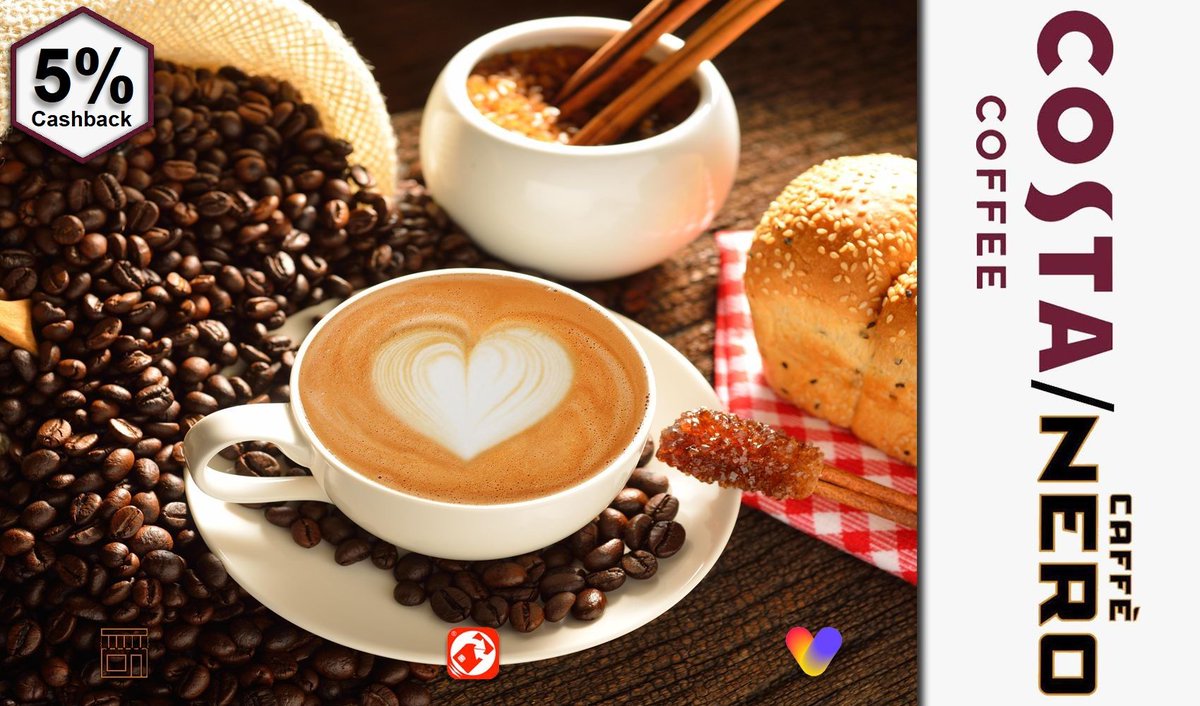 5% Cashback In-store <a href="/CostaCoffee/">Costa Coffee</a> / <a href="/_CaffeNero_/">Caffé Nero</a> Daily Coffee Sit-In and Takeaway. Warm up this Winter! ☕️🥞🍵🥤🍪🥪 cashbackapp.com