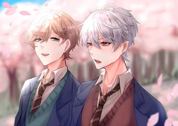 #くろのあとりえ  #かな絵  #KuzuArt 

登校中のくろのわさんのイメージ
葛葉くんは眠くて機嫌悪い感じ… 