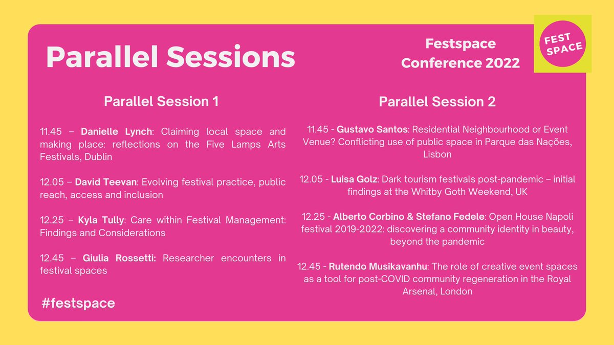Great discussion on Festivals, public space, and inclusion continues now at the Parallel Sessions! #festspace