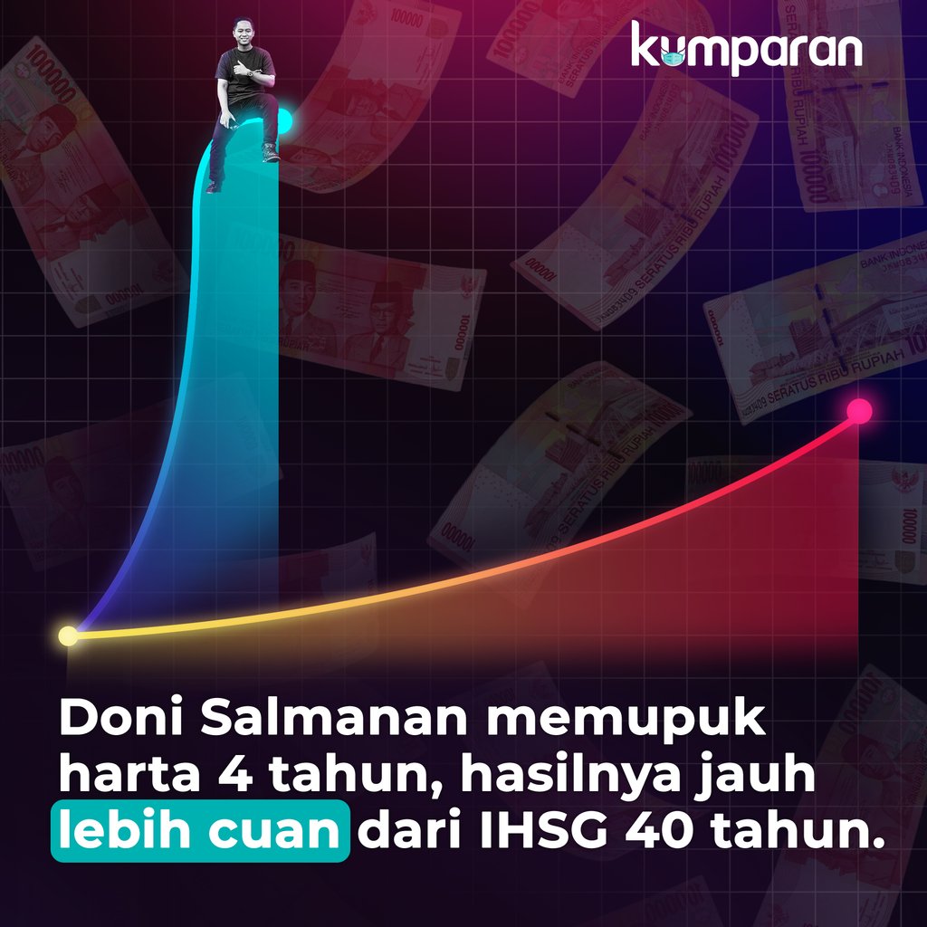 kumparan's tweet photo. Doni Salmanan mengungkapkan mengawali usaha trading dengan modal awal Rp 280.000 di tahun 2018. Kekayaannya telah berlipat hampir 540 ribu kali hanya dalam waktu kurang dari 4 tahun. #TopNews 
https://t.co/HRW5F8NoyM https://t.co/cLVxZOA4mt