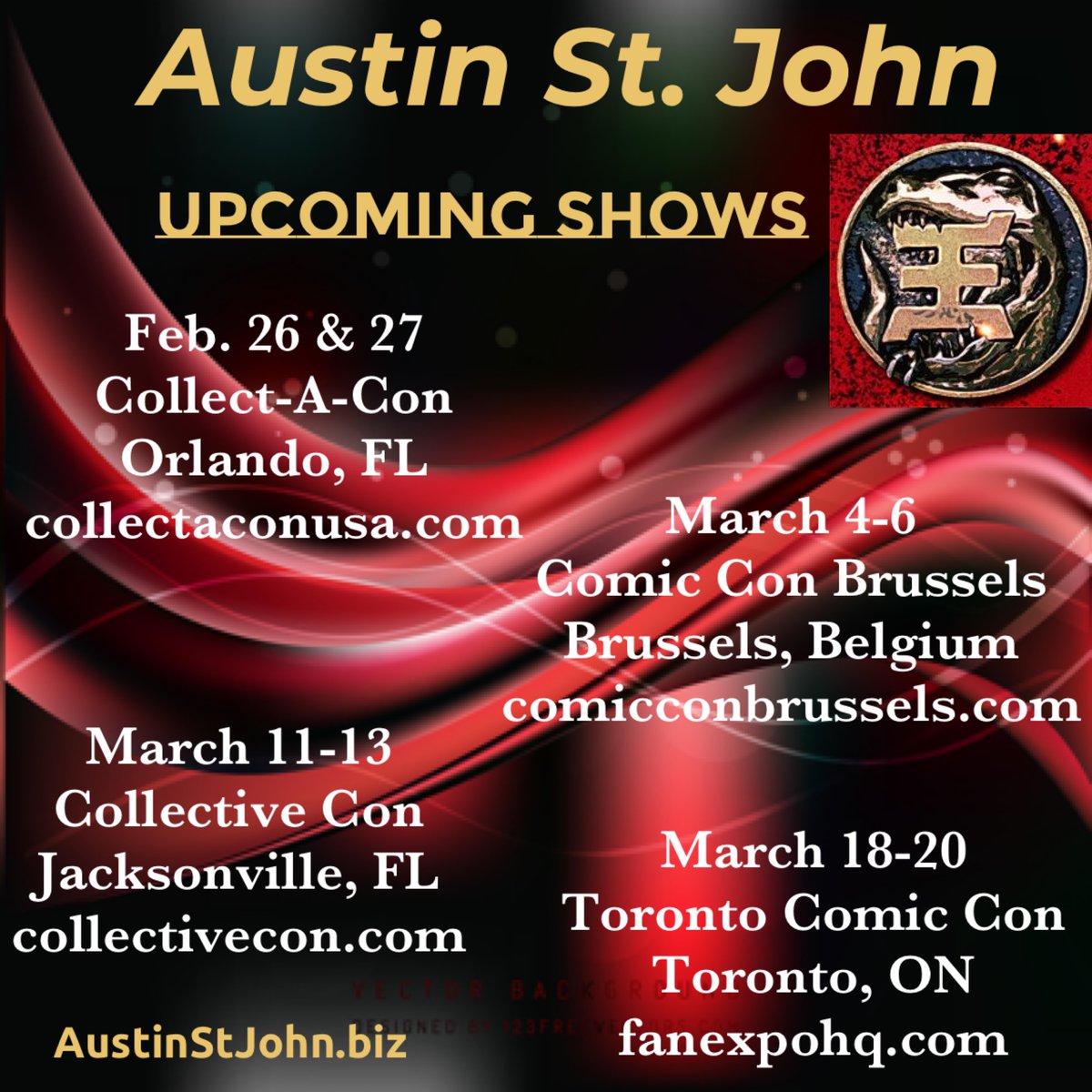 ASJAustin's tweet photo. Here are my next several shows!
March 4-6 at #ComiconBrussels
https://t.co/6H0xm8jdOz
March 11-13 #collectivecon Jacksonville Florida
https://t.co/2QGZYiTPHQ
March 18-20 #TorontoComicCon Toronto, Ontario
https://t.co/ftCvh1UG9w
#ComiconBrussels #CollectiveCon #FanExpo https://t.co/TSQmNwom5A