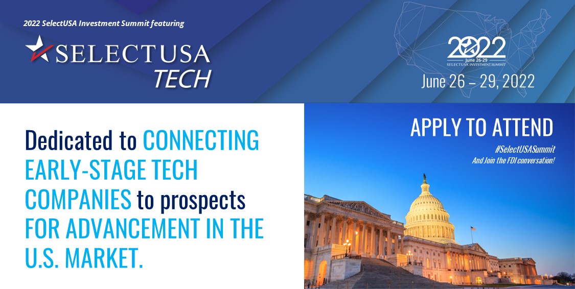 USEmbassyGhana's tweet image. Startup tech companies! Don't miss your chance to pitch your company/product in front of a panel of judges &amp;amp; audience at the 2022 #SelectUSASummit! We are planning exciting opportunities and programming for SelectUSA Tech participants at a discounted rate. ow.ly/L5SG50IcKjW