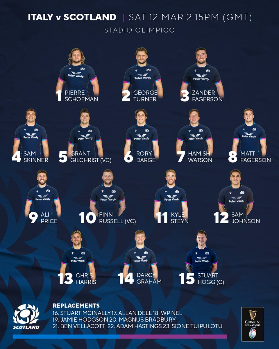 Your Scotland team for Saturday’s <a href="/SixNationsRugby/">Guinness Men's Six Nations</a> clash against <a href="/Federugby/">Italrugby</a> has been confirmed.

Hear from Gregor Townsend as he discusses his team selection. 

📺 bit.ly/3KzrAPq