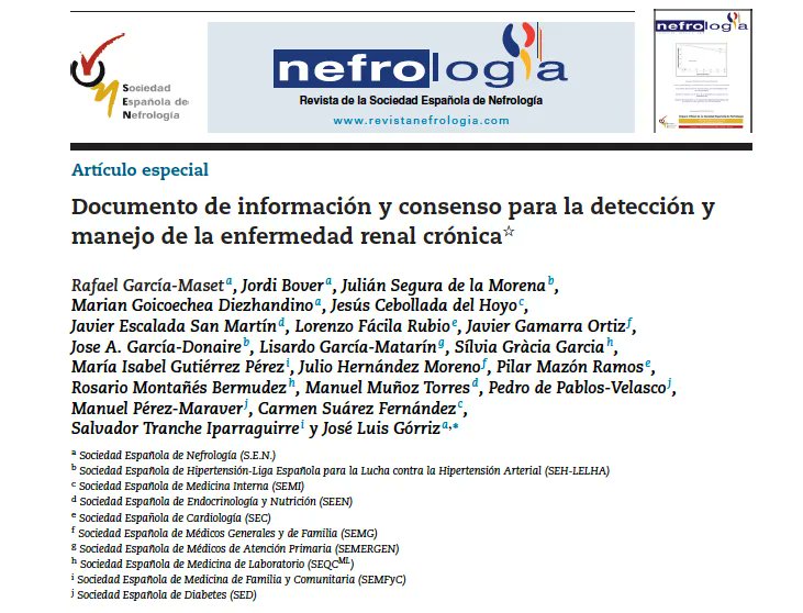 SEMERGENap's tweet photo. #DíaMundialdelRiñón 
📄 Documento de consenso de 10 sociedades científicas sobre DETECCIÓN Y MANEJO DE LA ENFERMEDAD RENAL CRÓNICA 
🖇️ https://t.co/H2Up5yvj8H https://t.co/4bII550jUQ