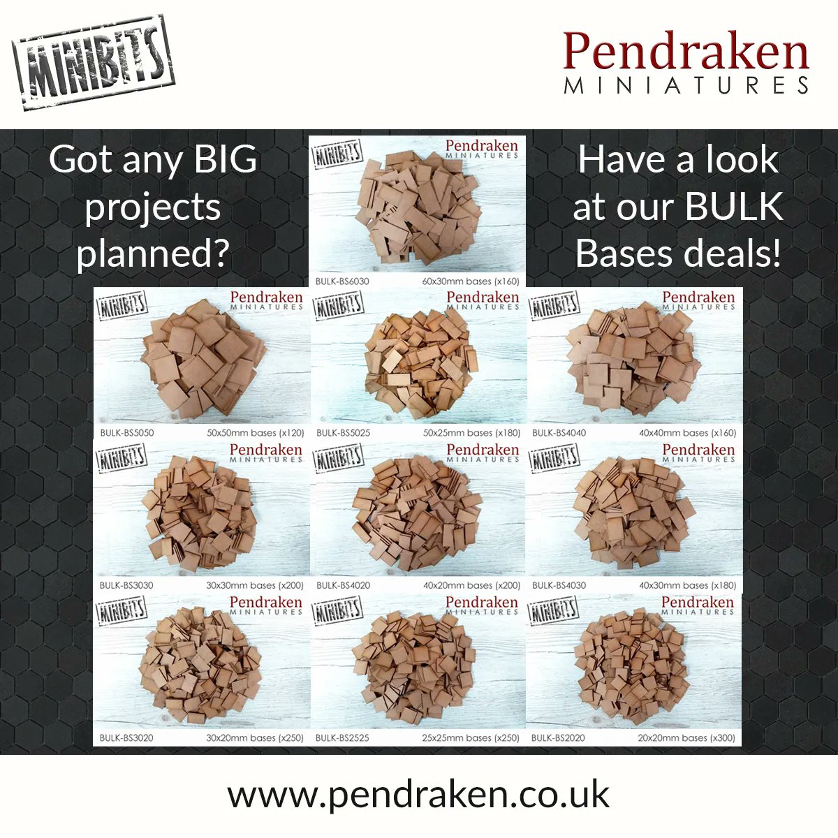Minibits's tweet photo. Starting a new project and need a load of MDF bases?!  Our Bulk Bases deals might be of interest to you! https://t.co/yYFJ9S8hEX 
#pendraken #wargaming #mdfbases https://t.co/nogE8csnjD