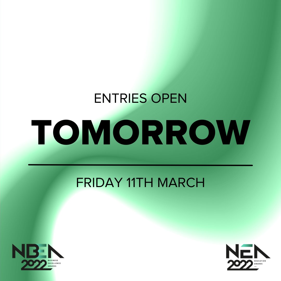 NEAwards_'s tweet photo. Get your nominations ready 👀

Tomorrow entries will open for this years Northamptonshire Education Awards and @NBEAwards_.

You won't want to miss out this year as it's going to be bigger and better than ever! 🤩

#NEA22 #NBEA22 #EducationAwards #BusinessAwards https://t.co/qYpyYyipGK