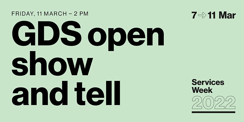 GDSTeam's tweet photo. ✨ Tomorrow at 2pm we are hosting our annual #ServicesWeek Show and Tell. This is online and open to anyone who wants to find out what our teams are working on.

You can view the agenda and register here: https://t.co/qCq9iIYfO1 

#MakeThingsOpen https://t.co/bCth0xxQXK