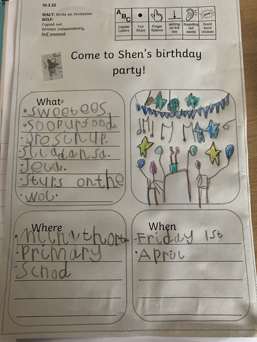 MilnathortPS's tweet photo. Itโs all very exciting in P1 today! ๐They are planning a party and this involves lots of learning. ๐๐๐ #writingwithapurpose #playledlearning https://t.co/dK2pwQNct0