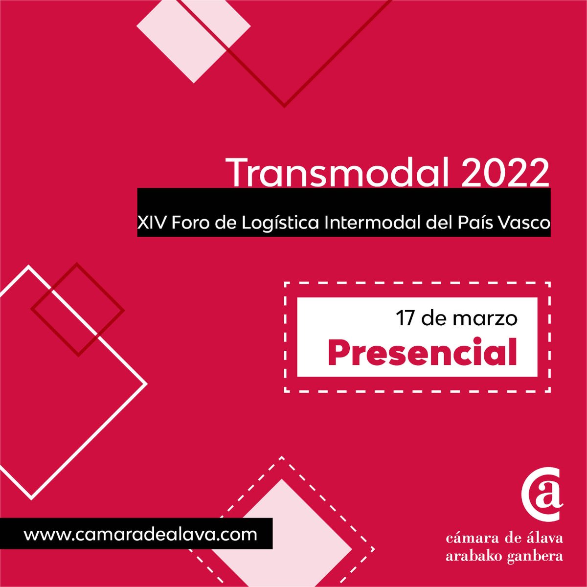 camaradealava's tweet photo. 🔴🔴🔴 El 17 de marzo tienes una nueva cita con #TRANSMODAL 2022
XIV Foro de #Logística Intermodal del País Vasco
📌 Salón de Actos de la Cámara de Álava

🔗 Programa completo: https://t.co/FKA7rdiPNm
🔗 Inscripción online: https://t.co/PaQ1VkSkBX #Foro https://t.co/Uv2IIVLUC2