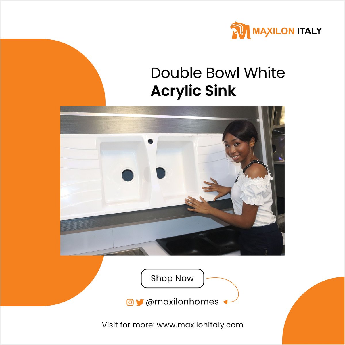 maxilonhomes's tweet photo. Immaculate white double bowl acrylic Sink from Maxilon Italy 🇮🇹.

Only at Maxilon. Nationwide Delivery.

🏆Kitchen Sink Design of the Year

MAXILON ITALY 🇮🇹
Love Life, enjoy Life

#kitchendesign 
#kitchenware 
#sink
#kitchenequipment 
#building
#sinkdesignoftheyear
#affiliatepro https://t.co/ig2opRabXf