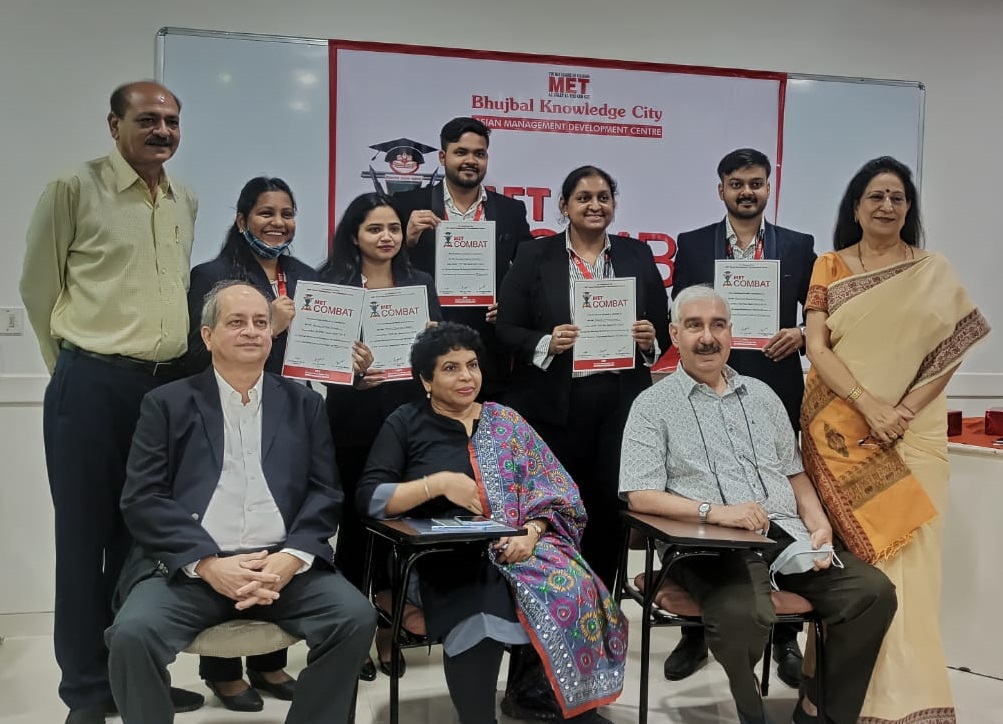 met_amdc's tweet photo. With a view to instil competitive excellence amongst students &amp; honing their analytical &amp; leadership skills, MET Combat (Debate Competition) was organised for the eMBA and PGP SBA students on March 3, 2022. The topic of the final round was ‘War is always unjustified’.

#LifeatMET https://t.co/dCmJTwB5uP