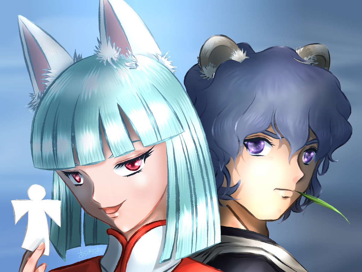 あおお 狐と狸 こんぽこ大決戦 きつね 狐 たぬき タヌキとキツネ 狸 きつね耳 たぬき耳 獣耳 イラスト T Co Pvuroxozxo T Co Qtleeapxld Twitter