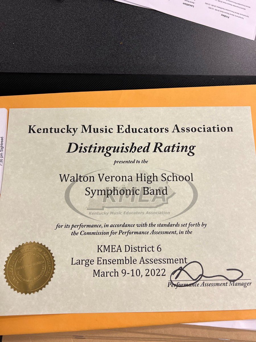 wvmusicboosters's tweet photo. Congrats to Mr. Batteiger and the @WaltonVeronaHS Symphonic Band for their Distinguished Rating (highest possible) in their Concert Festival Assessment 🎊 https://t.co/0oVlZNnVGC