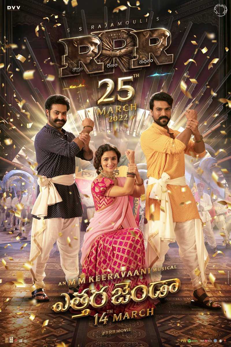 RC_Bakthulam's tweet photo. We thought of surprising you with this song at the end of the movie but we couldn't hold our excitement! 🤗

Kicking off the countdown to #RRRMovie &amp; uplifting your spirits with the joyful #RRRCelebrationAnthem from 14th.
#EttharaJenda #Sholay #Koelae #EtthuvaJenda #EtthukaJenda https://t.co/Bwo93WTlDd