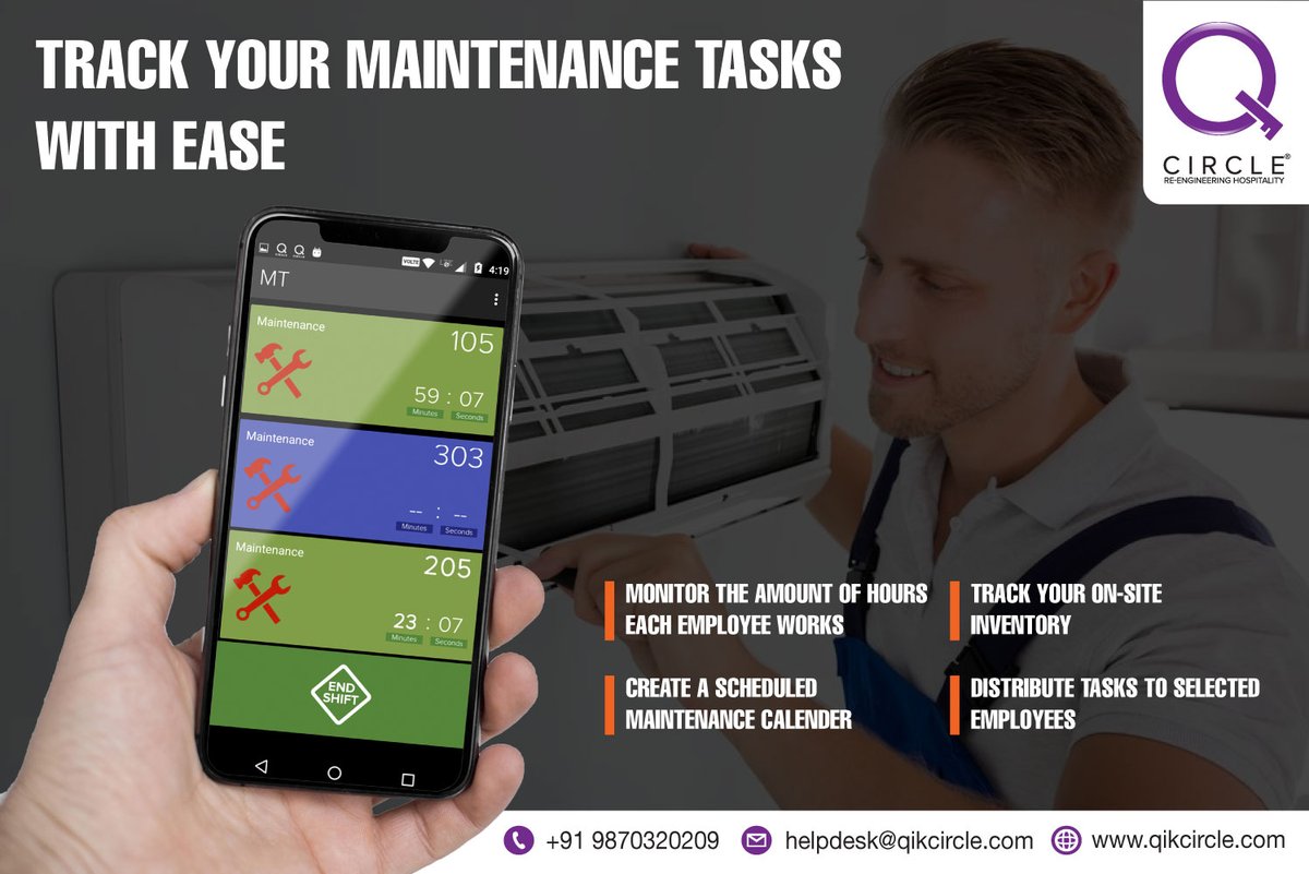 Qikcircle's tweet photo. Create a customer service experience that is extraordinary. #QiKCircle equips you with an integrated Staff Maintenance Device that does not only allows staff to respond more quickly but also is less disruptive to hotel guests. https://t.co/WIRNynB7ap #HotelSoftware https://t.co/tx2O3bA19B