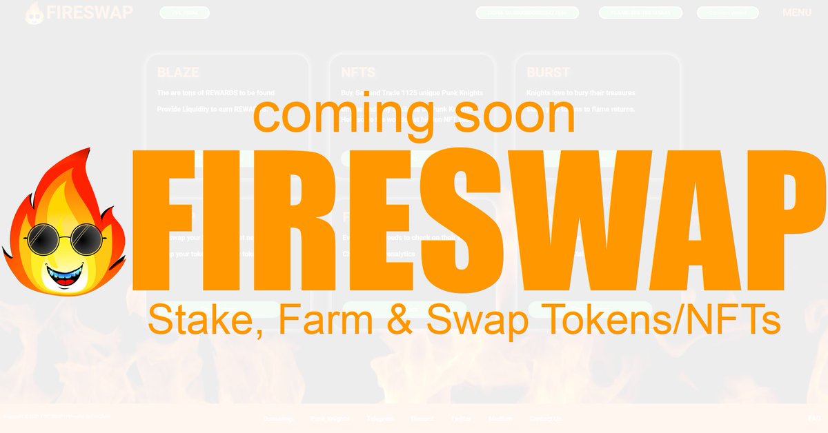 DiamondHandsClb's tweet photo. 📢 #COMINGSOON #FireSwap #Stake #Farm #Swap #Tokens and #NFT https://t.co/SGjqP8BIIS