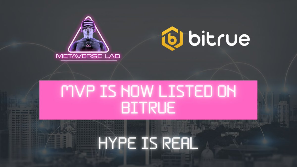 WE  ARE NOW LIVE ON <a href="/BitrueOfficial/">Bitrue</a> ⚡

Its time⏰ <a href="/LabMetaverse/">METAVERSE LAB</a> $MVP🏅 is now Listed on popular Tier II CEX Exchange 👉 <a href="/BitrueOfficial/">Bitrue</a>🌟

🎖️ Bitrue Link ~ bitrue.com/trade/mvp_usdt

Get ready to trade $MVP on your favourite CEX Platform &amp; reach new heights🚀 with $MVP🏅